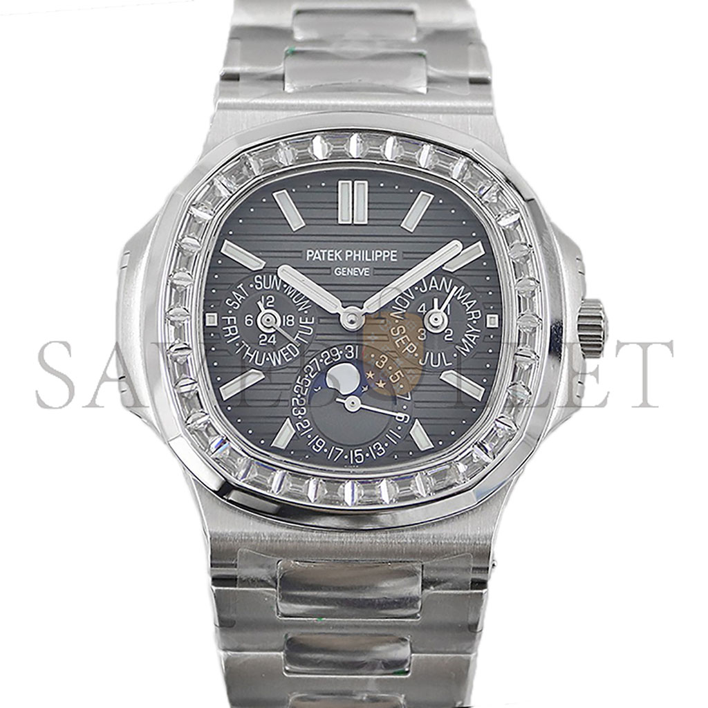 PATEK PHILLIPE NAUTILUS GREY DIAL WITH DIAMOND BEZEL IN STEEL WATCH 5740/1G-001